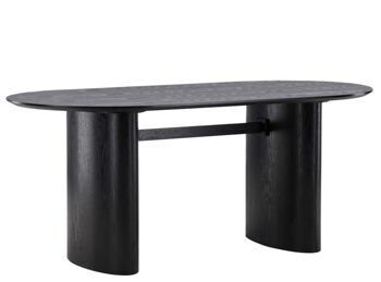 Oval design dining table "Isolde" 180 x 90 cm - Black