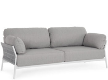 2-Sitzer Outdoor Design Sofa „Pardis“ Weiss/Grau