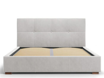 Design storage bed with headboard "Sage Velvet" Light gray