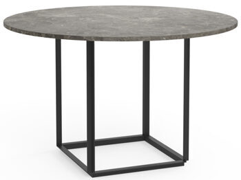 Designer marble dining table "Florence" Gris du Marais marble / black - Ø 120 cm