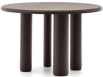 Table de salle à manger ronde design "Sienna" Ø 120 cm - frêne foncé