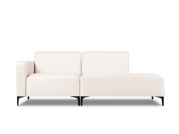 Hochwertiges, modulares 2-Sitzer Outdoor Sofa mit Ottomane „Kos“/ Weiss