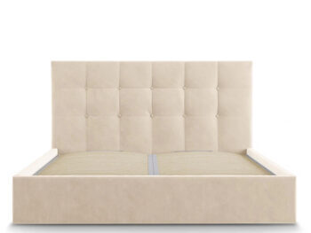 Design storage bed with headboard "Phaedra Velvet" Beige