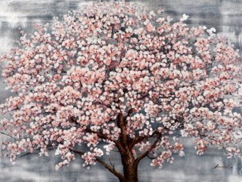 Handbemalter Kunstdruck „Rosa Tree“ 90 x 120 cm
