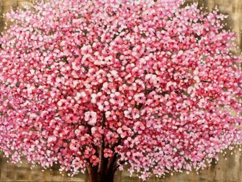 Handbemalter Kunstdruck „Pink Tree“ 90 x 120 cm