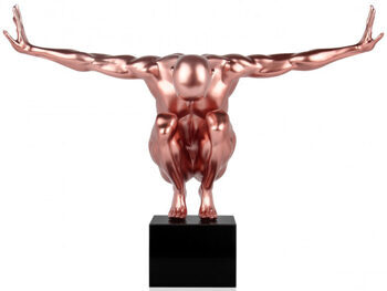 XL Design-Skulptur „Balance“ mit Marmorsockel 59 x 80 cm - Rosé