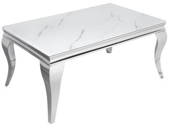 Coffee table "Modern Baroque" 100 x 60 cm - stainless steel/marble look