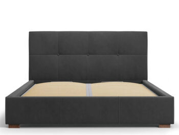 Design storage bed with headboard "Sage velvet" dark gray