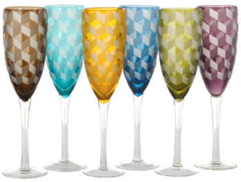 Design champagne glass set Blocks (6 pieces)