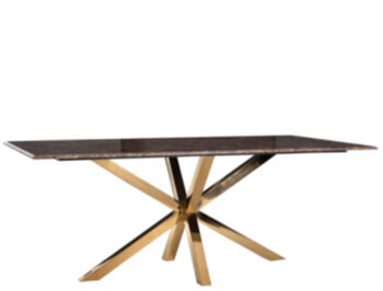 Design dining table "Conrad" stainless steel and artificial marble - 200 x 100 cm