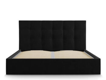 Design storage bed with headboard "Phaedra Velvet" Black