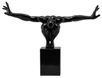 Handgefertigter Design Skulptur „Kliffspringer in schwarz“ 75 x 45 cm