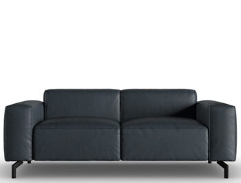 2 seater designer leather sofa "Paradis" - dark blue