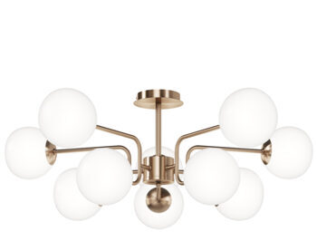 Suspension and ceiling lamp "Erich" 10-flame, gold Ø 90.7 cm