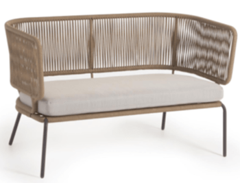2 seater indoor/outdoor design sofa Nadino 135 cm - Beige