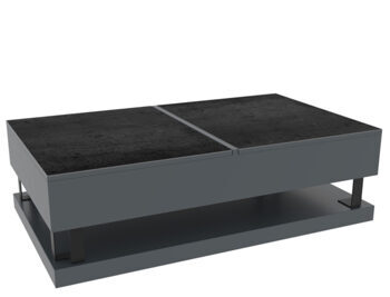 Functional design dining coffee table "Stuttgart" cement gray, 120 x 70 cm