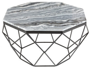 Marble coffee table "Diamond" Ø 70 cm - Grey