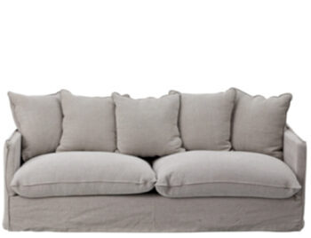 3 seater design sofa "Dara" with linen cover 210 cm