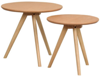 Set of two side tables "Yumi" - oak nature
