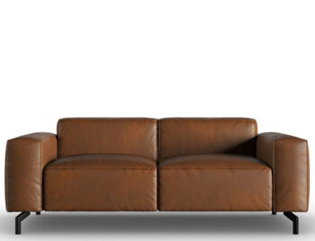 2 seater designer leather sofa "Paradis" - Brown