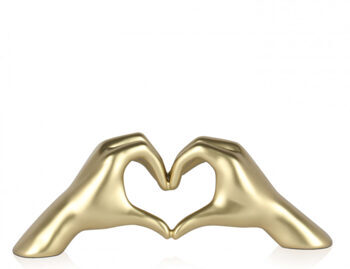 Design sculpture heart-shaped hands - gold