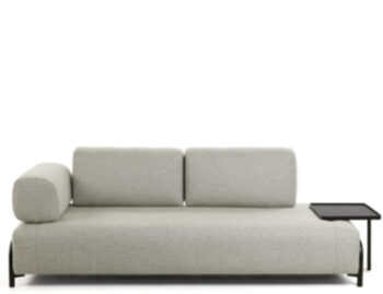 3 seater design sofa "Flexx" 252 cm with large tray - Beige