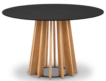 Solid design table "Mojave" oak wood - black / nature