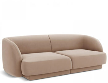 2 seater design sofa "Miley" - velvet cover cappuccino