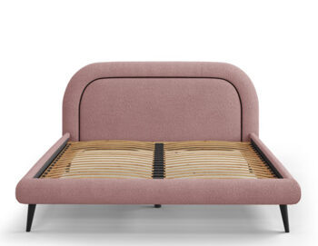 Design bed with headboard "Maia Bouclé" Pink