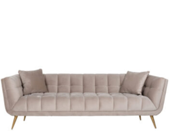 3 seater design sofa "Huxley" with velvet cover - Beige