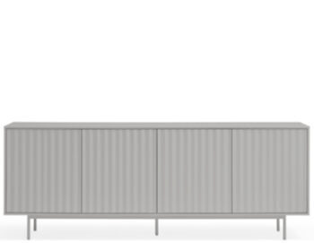Design Sideboard „Sierra“ Hellgrau, 4-türig
