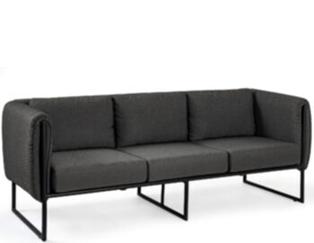 canapé design d'extérieur 3 places "Pixel" noir/anthracite