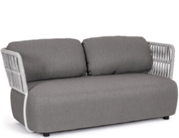 2-Sitzer Outdoor Design Sofa „Palmer“ Weiss/Grau