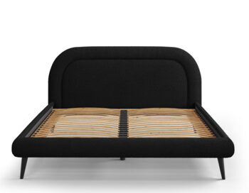 Design bed with headboard "Maia Bouclé" Black