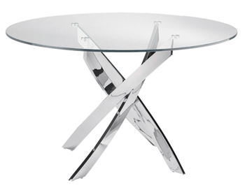 Table de salle à manger design ronde "Paris" Ø 130 cm avec base en acier inoxydable