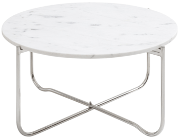 Marble coffee table "Noblesse" Ø 62 cm - Silver / Marble White