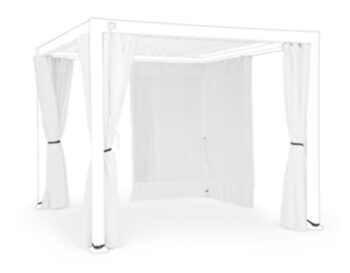 set of 4 curtains for pergola "Ocean" 300 x 300 cm - White