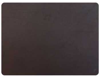 Rectangular Recycled Leather Placemat 40 x 30 cm - Dark Brown