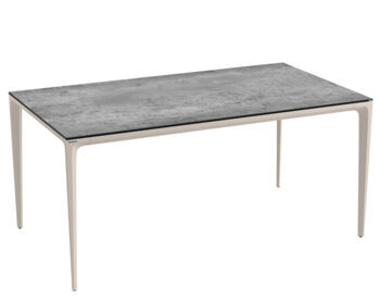 Table de jardin design "Mallorca" en céramique, Silver / gris cachemire