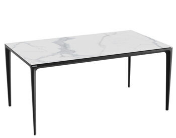 Designer dining table "Valencia" ceramic, marble look light matt
