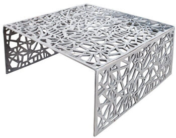 Coffee table "Abstract" 60 x 60 cm - silver