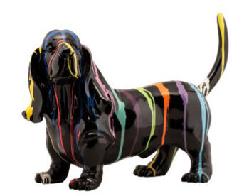 Handgefertigter Design Skulptur ,,Hund mit Schlappohren“ 45 x 26 cm