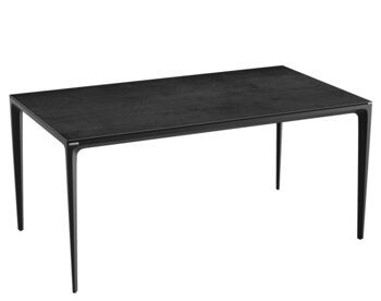 Designer dining table "Valencia" ceramic, titanium black