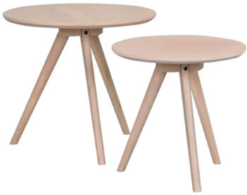 Set of two side tables "Yumi" - bleached oak