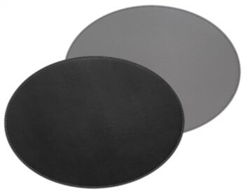 Ovales Wende-Tischset Duo 40 x 30 cm Schwarz/Grau