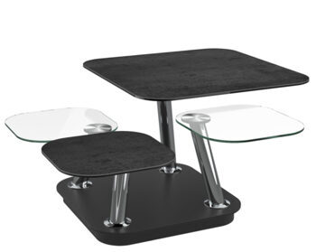 Extendable flexible design ceramic coffee table "Quattro" - titanium