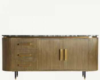 Design sideboard "Valbruna" with noble marble top 180 x 80 cm