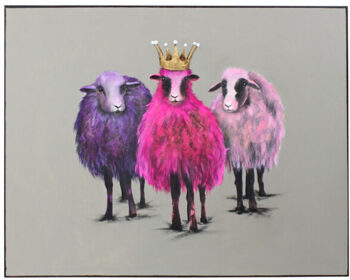 Handgemaltes Wandbild „Royal Sheep“ 100 x 80 cm