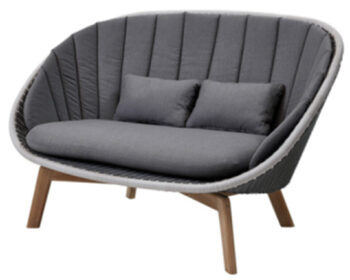 Outdoor 2-Sitzer Sofa „Peacock Weave“ Dark Grey