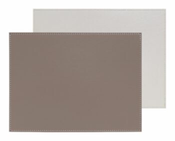 Rechteckiges Wende-Tischset Duo 40 x 30 cm Taupe/Weiss
